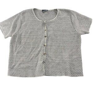 Vintage Stagelight Short Sleeve Button-Up Cardigan Sweater sz Large